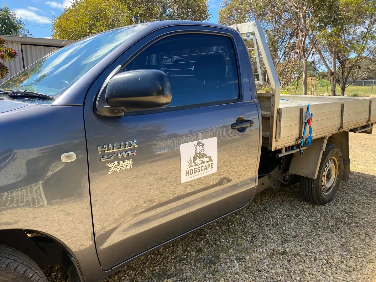 The hog on the door of the HogScape ute